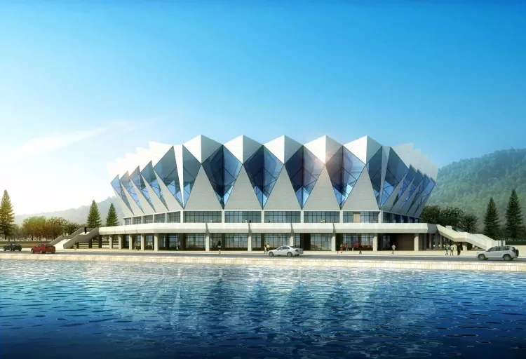 ডিজাইন কৰা আকৃতি ষ্টীল নিৰ্মাণ ষ্টেডিয়াম